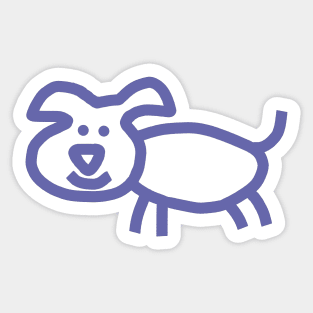 Very Peri Periwinkle Blue Line Puppy Dog Color of the Year 2022 Sticker